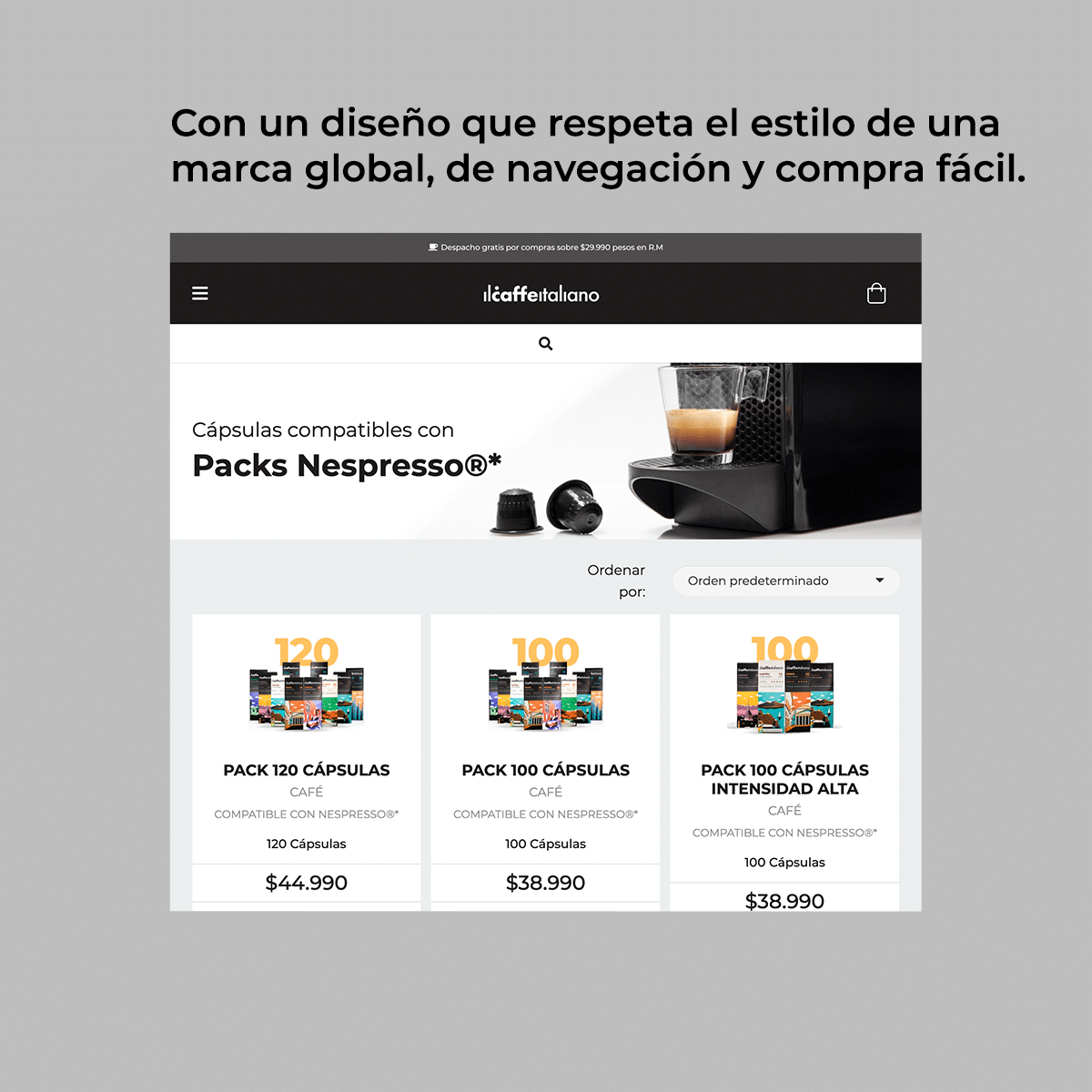 Diseño web Il Caffe Italiano portafolio Proonta Agencia Digital